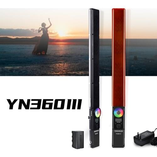 YONGNUO YN360III 3200-5500K Bicolor+RGB Full Color Handheld LED Video Light Dimmable Fill Bar Touch Adjusting Mode