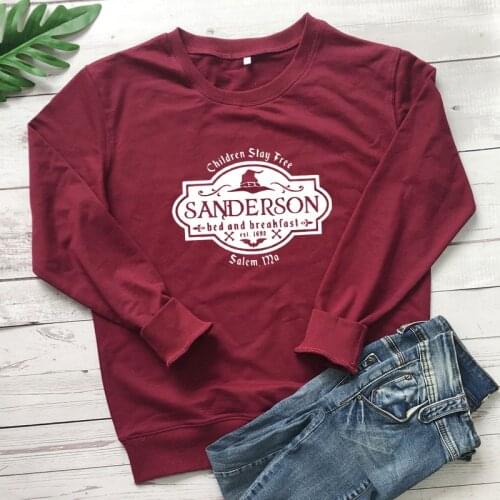 Sanderson Bed And Breakfast Sweatshirt Funny Autumn Witchy Sweatshirts Trendy Womens Graphic Halloween Party Pullovers Outfits