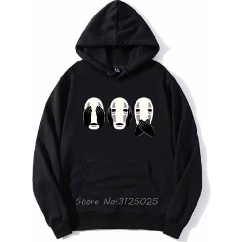 Japanese Anime No Face hoodies Studio Ghibli Miyazaki Hayao Spirit Away Hoodie Men Fleece Sweatshirt Hoody Streetwear