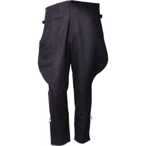 Tomwang2012. WW2 GERMAN ELITE M32 OFFICER BLACK WOOL BREECHES RETRO PANTS MILITARY UNIFORM COLLECTION WAR REENACTMENTS