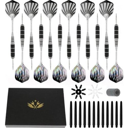 12Pcs Darts Set Professional Soft Tip Darts Safety Steel Dart Plastic Handle Dart Leaves Whetstone 2 Colors Indoor Entertainment