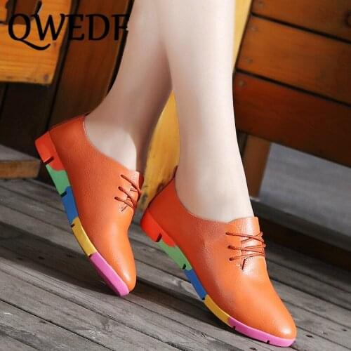 2019 new breathable genuine leather flats shoes woman sneakers tenis feminino nurse peas flats shoes plus size women shoes MJ-22