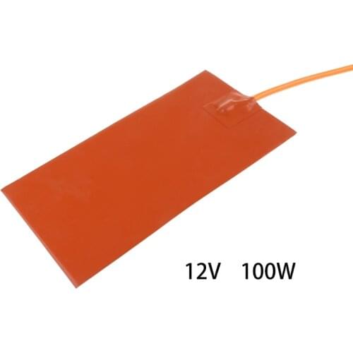 2021 New Silicone Heated Pad 152X304mm 100W 12V for Pizza Hot Food Delivery Bag Mat Heat