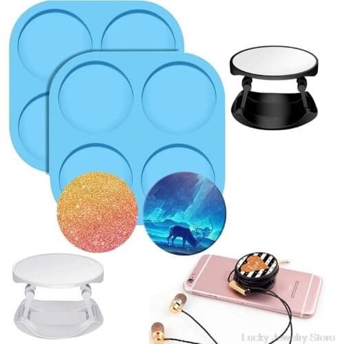 4/6 Cavity Circle Phone Grip Epoxy Resin Mold On Top Phone Socket Silicone Mould DIY Crafts Jewelry Casting Tool M10 21 Dropship