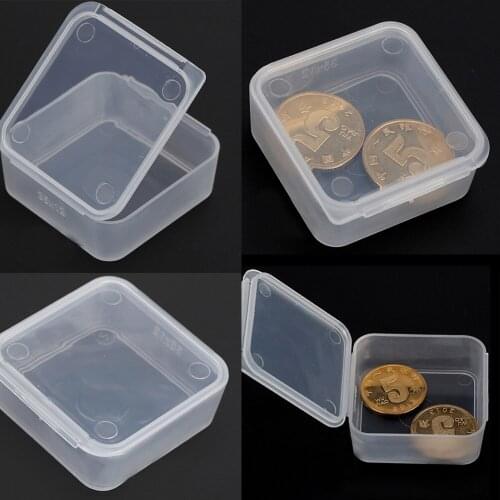 5pcs 3.5*3.5*1.2CM Square Plastic Storage Box Jewelry Container Transparent Square Box Case Container For Jewelry Beads Earrings