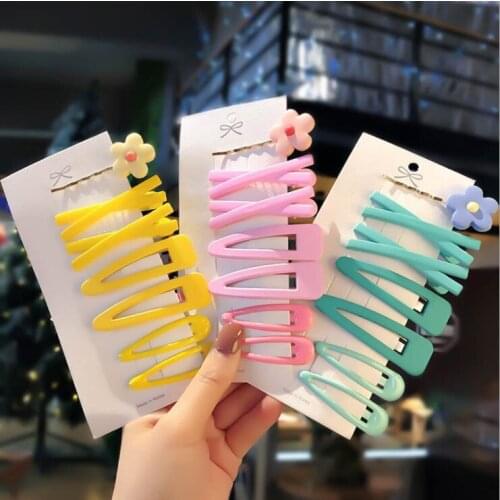 7pcs New Cute Flower Simple style Hairpin Kids Girls Hair Clips Barrette Accessories for Children Hairclip Headdress Hairgrips