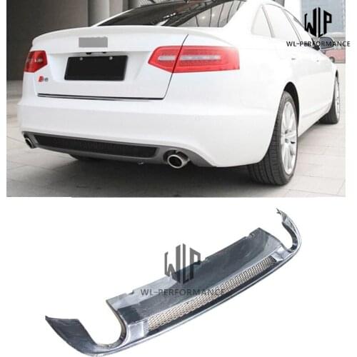 A6 High Quality Carbon Fiber Single Out Rear Lip Diffuser Car Styling For Audi A6 Standard Sedan 4 Door Car body kit 09-11