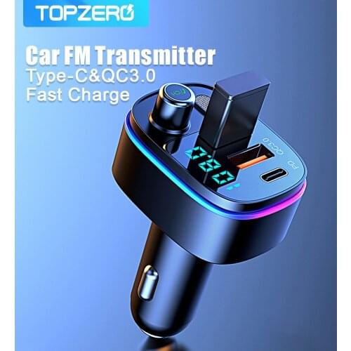 20W Car Charger FM Transmitter Bluetooth 5.0 QC3.0 Quick Charge USB Car Phone Charger MP3 Player For For iPhone Huawei Xiaomi