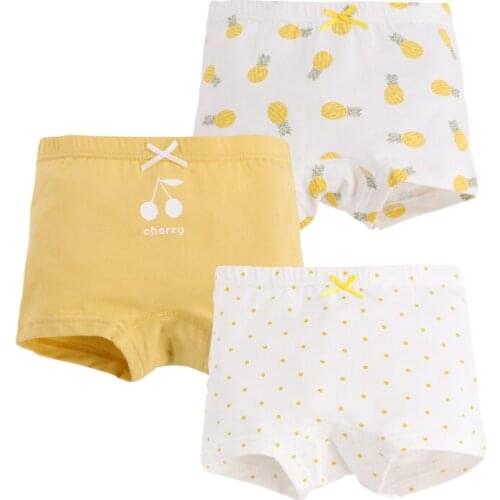 Bobora 3PCS Girls Cotton Underwear Soft Boy Shorts Kids Boxer Briefs Panties