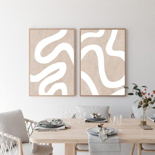 Bohemian Stripes Abstract Art Canvas Painting Living Room Bedroom Cafe Internet Nordic Style Wall Art Pictures