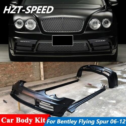 WD Style Unpainted FRP Material Car Body Kit Front Rear Bumper Side Skirts With Mufflers For For Bentley Flying Spur 2006-2012