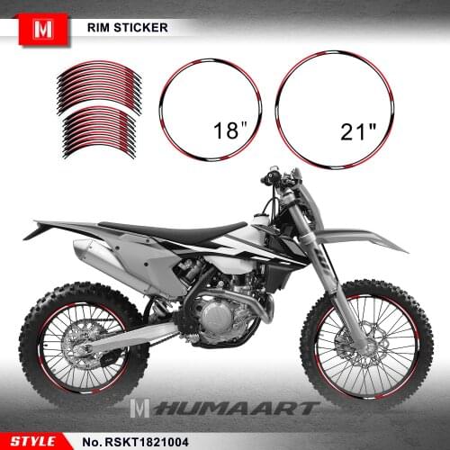 HUMAART 21'' x 18'' Custom Rims Decals Wheels Stickers Stripes Adhesives for Motocross Enduro Off-Road Dirt Bike