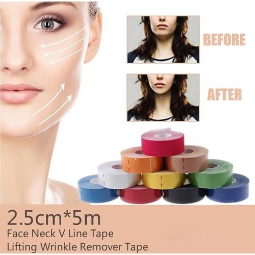 5M Kinesiology Tape For Face V Line Neck Eyes Lifting Wrinkle Remover Sticker made from a soft stretchy cotton fiber