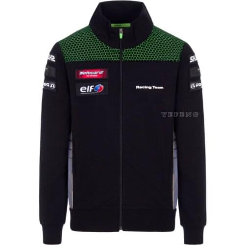 New Moto GP Mens Jacket for Kawasaki Motorcycle Street Moto Racing Team Full Zip Fleece Sweatshirt Keep Warm Windproof
