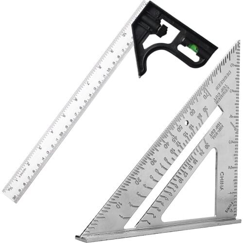 7 inch Triangle Ruler Aluminum Alloy Angle Protractor Speed Metric Square Measuring Ruler Layout Tool Measurement Tool
