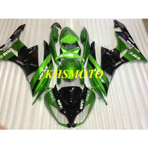 Custom Fairing Kit for KAWASAKI Ninja ZX6R 636 09 10 11 12 ZX 6R 2009 2010 zx 6r Green black Motorcycle Fairings set+7gifts KK08