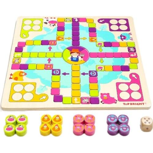 Parent-child board games happy farm flying chess table games interesting chess puzzle interactive toys children checkerboard