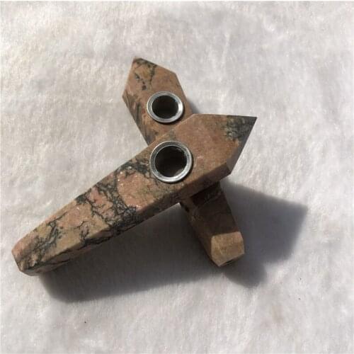 Natural bea Pink rhodamite quartz pipe crystal carbohydrate hole rod for healing reiki