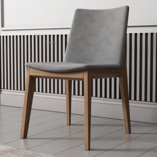 Nordic Solid Wood Dining Chair Modern Minimalist Home Bedroom Makeup Nail Chairs Fabric Restaurant Living Room Backrest Chair