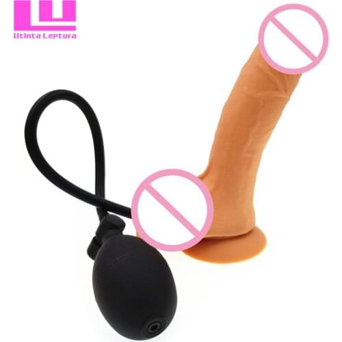 Utinta Leptura Huge Inflatable Dildo Pump Big Butt Plug Penis Realistic Large Dildos Suction Cup Sex Toys For Women Sex Products