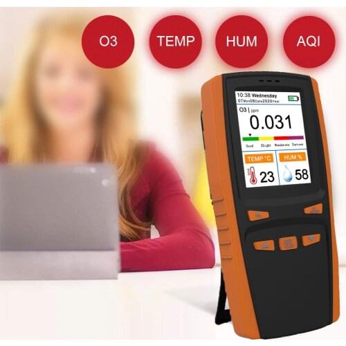 HANTECH Portable Ozone Analyzer Multifunctional Intelligent O3 Ozone Meter Gas Detector Sensor Air Quality Pollution Monitor