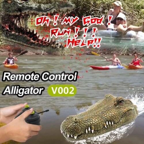 Flytec V002 Simulation Crocodile Head RC Boat Halloween Toy Remote Control Electric Crocodile Head Outdoor Halloween Gift
