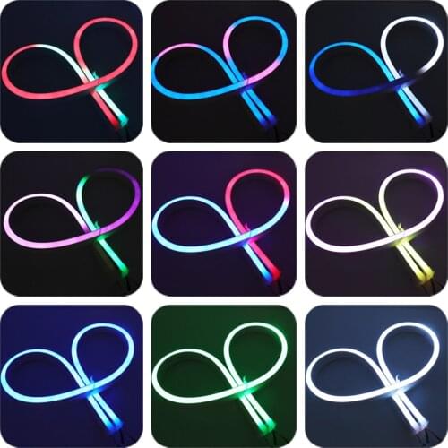 RGB Neon Strip Waterproof DC12V WS2811 IC Full Color 5050 LED Strip Light DC 5V SK6812 Neon Sign Rope Tape Lamp Lighting