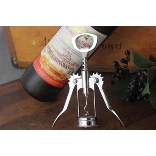 Wine beer bottle opener Stainless steel metal strong Pressure wing Corkscrew grape opener Kitchen Dining Bar accesssory
