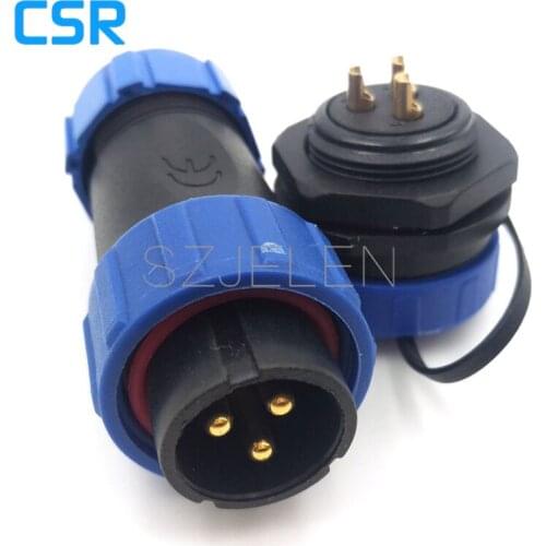 SP2110, 3-pin car on the plug connector, male and female waterproof connectors, LED waterproof plug and socket high current,IP68