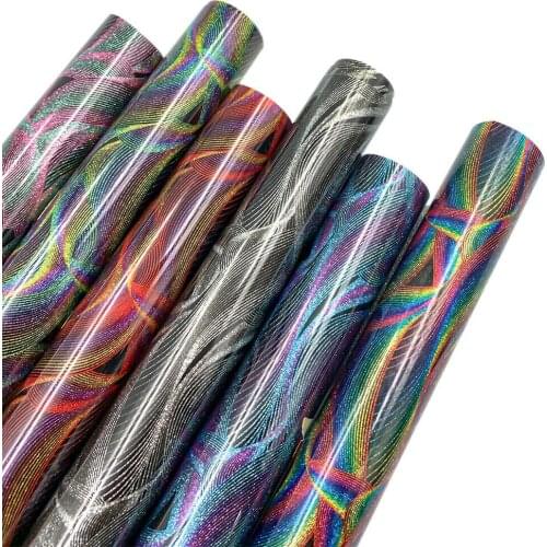 Iron on Tshirt Vinyl Heat Transfer Vinyl 6 Assorted Colors Glitter Wave Sheets HTV Printing Cricut Film for Clothing Works Decor