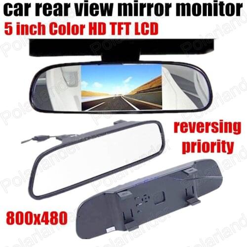 5 Inch TFT LCD 800*480 Car parking Monitor Rear view Monitor Mirror for Backup rear camera reversing priority