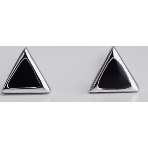 925 Sterling Silver Drop Triangle Stud Earrings For Women Casual Style Girl Earings Personality Sterling-silver-jewelry