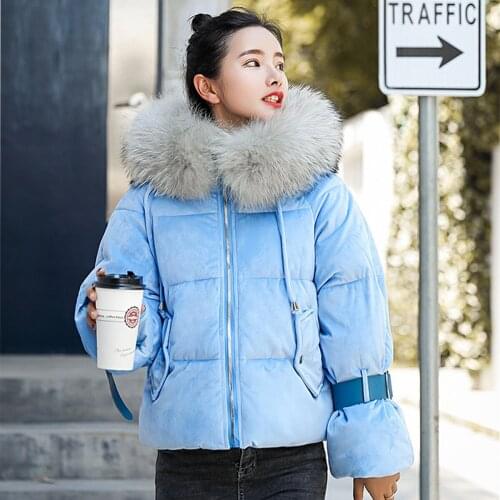 Winter Jacket Women Fashion Parkas Mujer Padded Warm Female Jacket + Large Fur Hooded Ladies Coat Hiver 606