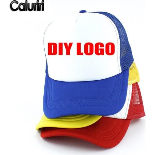 1 PC Free DIY Logo Children Adjustable Baseball Cap Hat Cosplay Dustin Summer Snapback Mesh Foam Trucker Hat For Kids Student