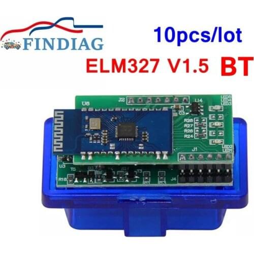10pcs/lot 2PCB Board OBDII Bluetooth V1.5 ELM327 Android & Windows Supports Diesel/Gasoline Read Codes Diagnostic Interface