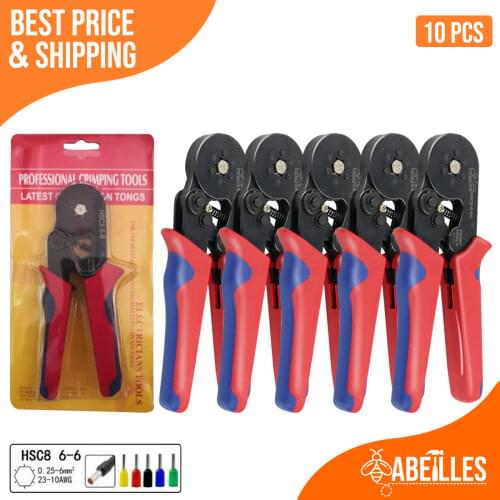 10PCS/LOT HSC8 6-6 Wire-End Ferrule Crimping Plier wire size: 0.25-6mm2