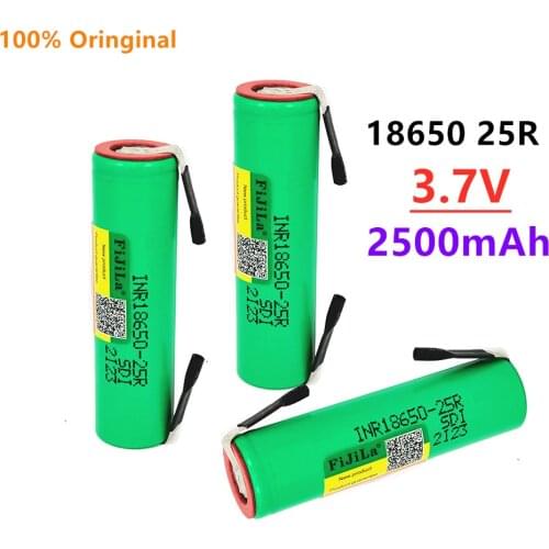 2/3/4/6/10 PCS 100% Original For Samsung 18650 2500mah battery INR18650 25R 20A discharge lithium batteries+ DIY Nickel