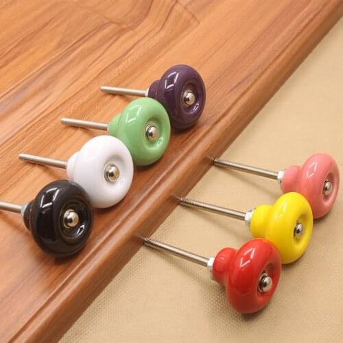 32MM Colorful Ceramic round Cabinet Knobs Door Pull Handles Cupboard Drawer Wardrobe Furniture Handle Knobs