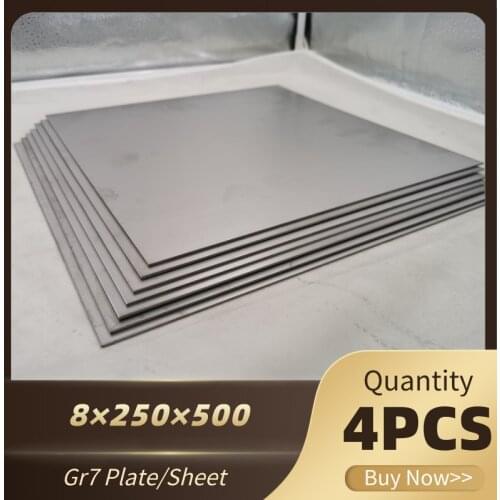4pcs Gr7 TA9 Ti-0.2Pd Titanium Alloy Plate Ti Sheet 8*250*500mm For DIY OEM Metalworking Supplies