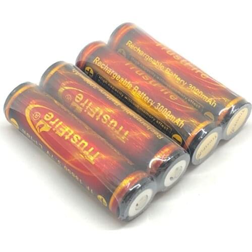 5pcs/lot TrustFire High Capacity 18650 3.7V 3000mAh Lithium Battery Rechargeable Batteries with Protected PCB For Flashlights