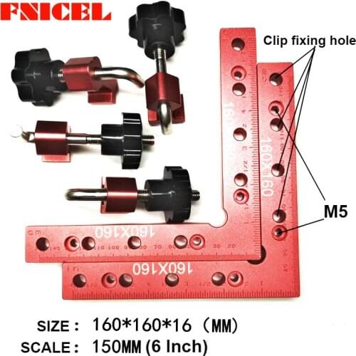 6pcs/se 160mm Woodworking Right Angle Positioning Clamp Square Positioner Corner Clamping Tools Aluminium Alloy Corner Ruler