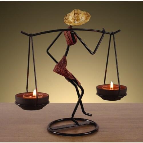 Home Decoration Accessories Handmade Candle Holder Iron Kitchen Restaurant Romantic Candlestick Christmas Halloween Bar Party