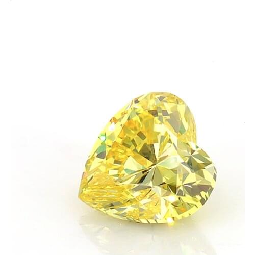 1.3 carats Yellow Color Heart Shape Loose HPHT Lab Grown Diamond