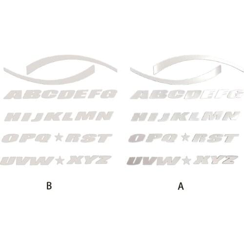 Car Letter Sticker PVC Auto Styling Wheel Label Universal Fits Motorcycle DIY Free Combination with Glue Blade Pattern