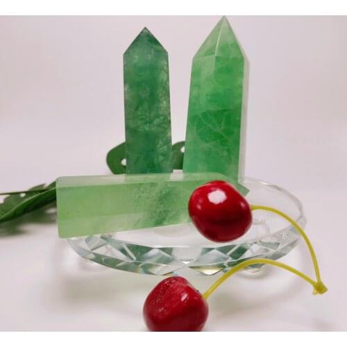 Drop Shipping Beautiful Natural Green Fluorite Gemstone Point Reiki Healing Chakra Rock Quartz Crystal Wand Decoration