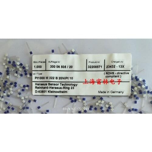 Free Shipping 100PCS germany heraeus PT1000 M222 Class B thin-film platinum resistor chips PT1000 Thin film Temperature Sensor