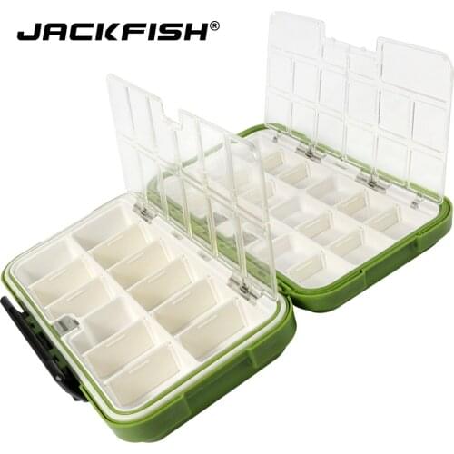 JACKFISH Fishing Tackle Boxes Double Layer 30 Compartments Lure 20CM Fishing Box For Fly Fishing Tackle Boxes Accessorie