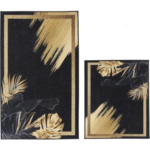 Elite Lux Rectangular 2'li Bath Mat Pad Forest Black