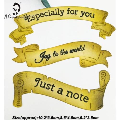 Metal Cutting Dies 3pc Vintage Banners Scrapbooking Paper Craft Album Handmade Card Punch Die Cut Art Cutter Alinacutle