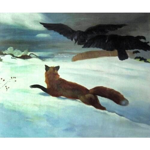 Decorative Art Animal Oil Painting Wall Canvas Painting The Fox Hunt by Winslow Homer Fine Arts High Quality No Frame